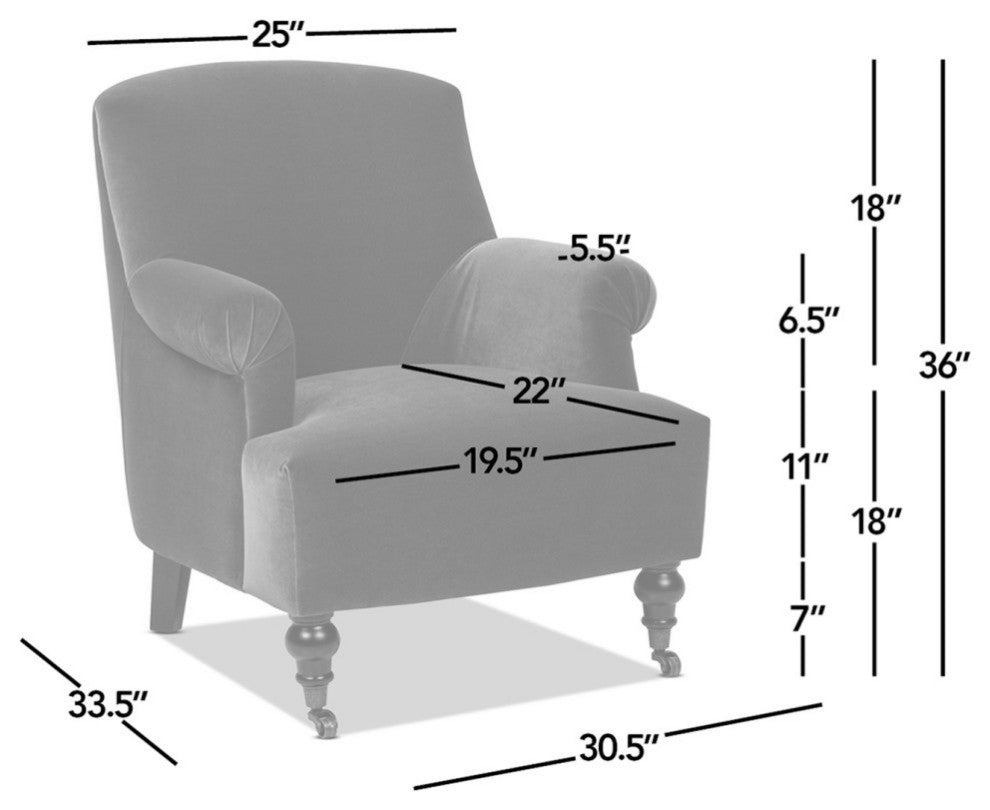Eloise 30" Pleated Sock Arm Accent Armchair, Olive Green Performance Velvet