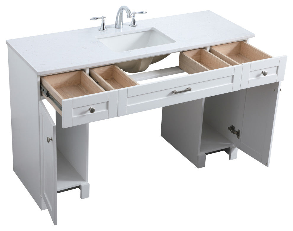 54" ADA Compliant Bathroom Vanity, White