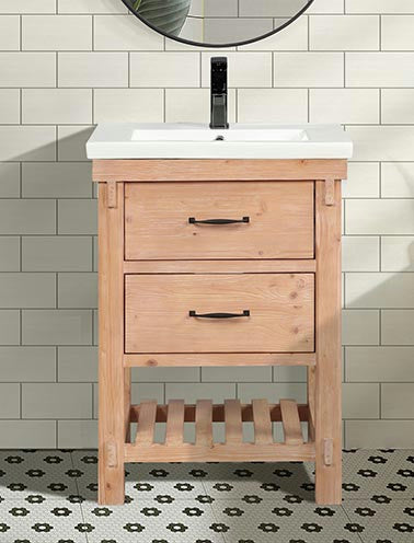 Marina 24" Bathroom Vanity, Driftwood Finish