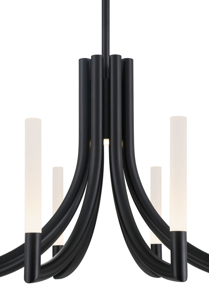 Olette 8L 24" Black Frosted Chandelier