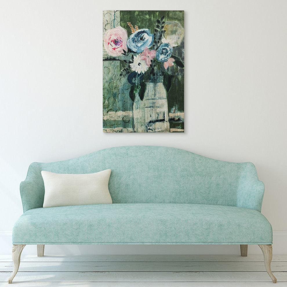 Modern Floral Circle Wall Art Fine Giclee Printed on Hand Finished Ash Wood