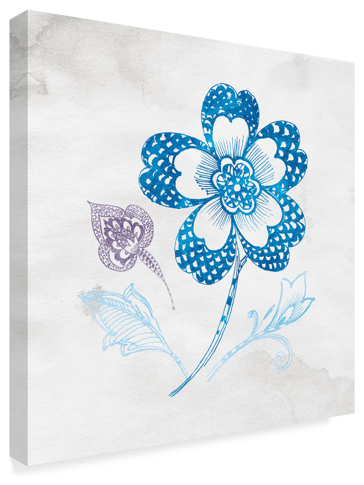 Wild Apple Portfolio ''Eastern Boho IV Peacock Blue'' Canvas Art, 14"x14"