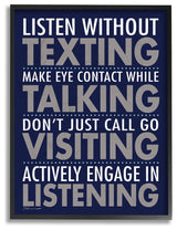 Stupell Ind. Listen Without Texting Framed Giclee Art, 16x20