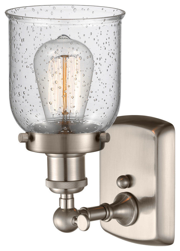 Small Bell 1-Light Sconce, Brushed Satin Nickel, Seedy