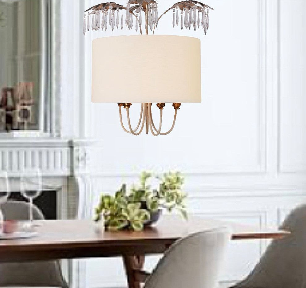 Vintage-Like Chandelier, Gold and Silver Mix