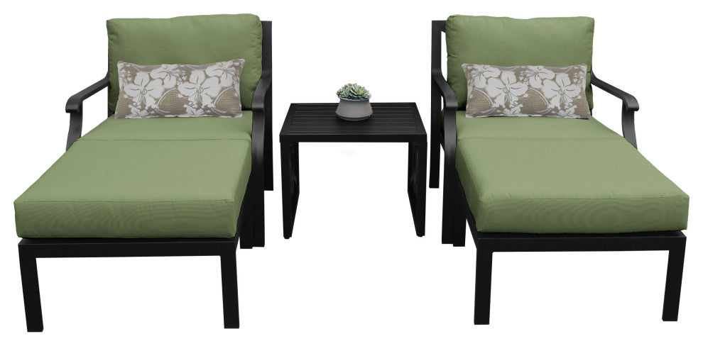 kathy ireland Madison Ave. 5 Piece Aluminum Patio Furniture Set 05b, Forest
