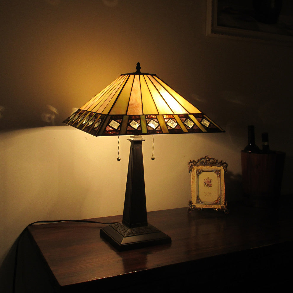 Giles 2-Light Mission Table Lamp 16"