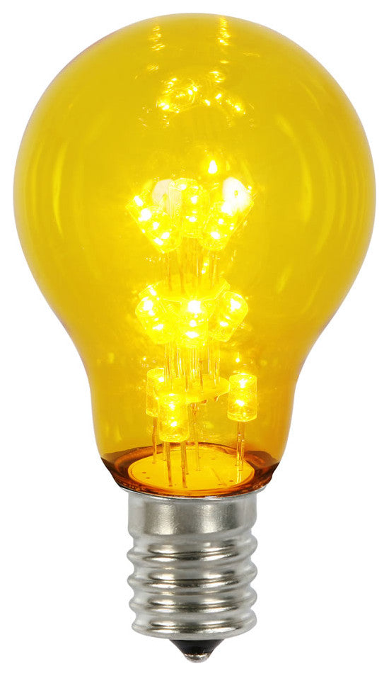 A19 LED Transparent Bulb E26 Neck Base, Yellow