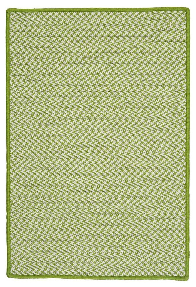 Outdoor Houndstooth Tweed OT69 Lime Indoor/Outdoor Area Rug, Rectangular 2'x3'