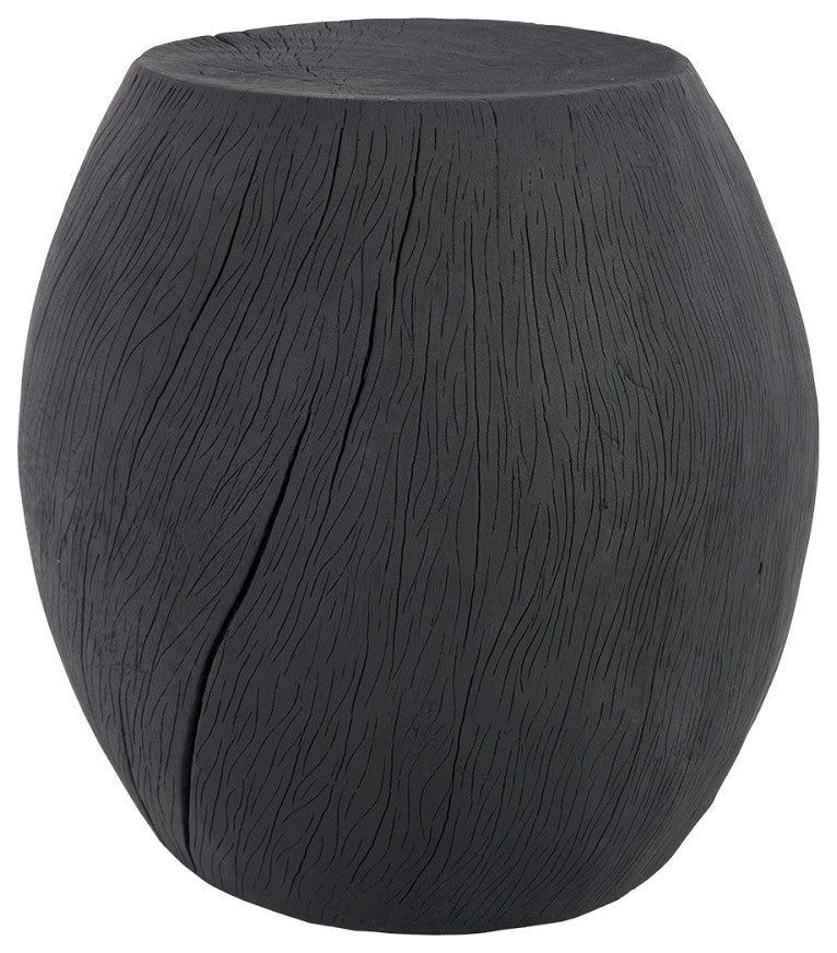 Drum Stool, Resin, Charred
