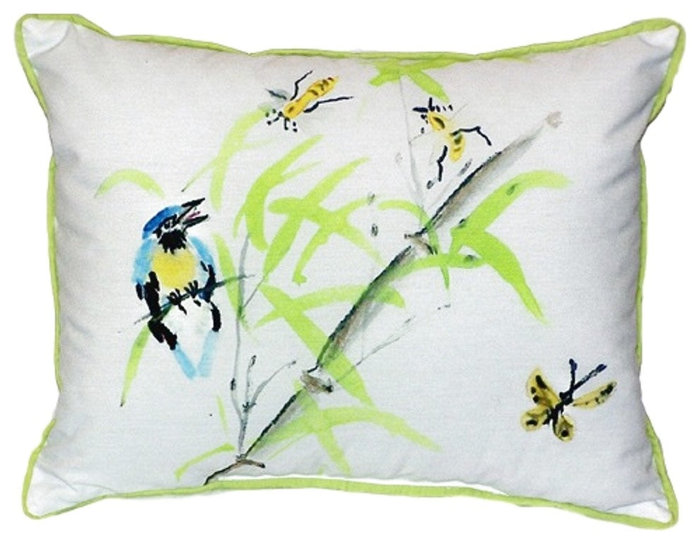 Betsy Drake Birds & Bees II Small Indoor/Outdoor Pillow 11x14
