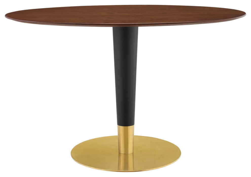 Zinque 48" Oval Dining Table, Gold Walnut