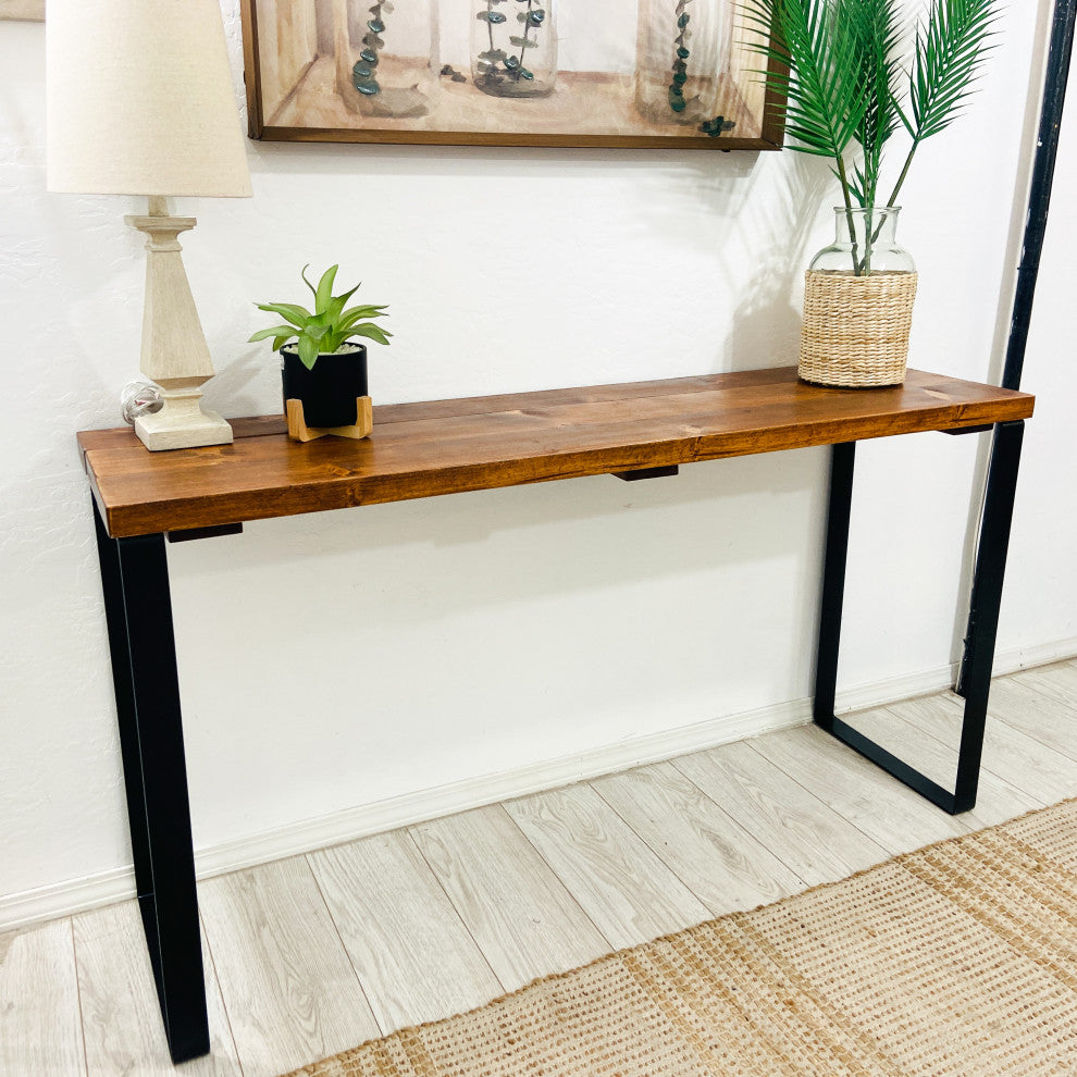 Barn Walls Bedroom Console Table Accent Table, Handcrafted, Foxy Brown, 48" Length