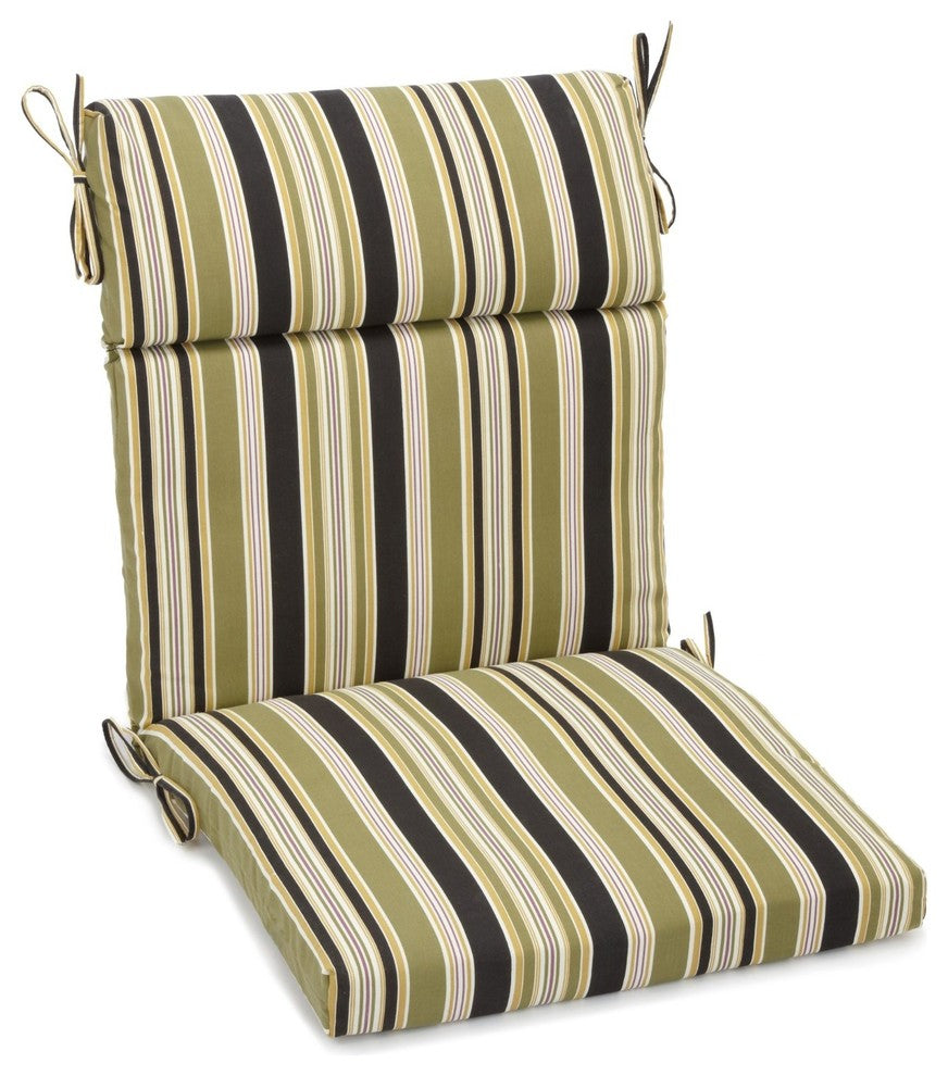20"x42" Spun Polyester Outdoor Squared Seat/Back Chair Cushion, Eastbay Onyx