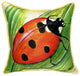 Betsy Drake Ladybug Extra Large 22 X 22 Indoor / Outdoor Pillow
