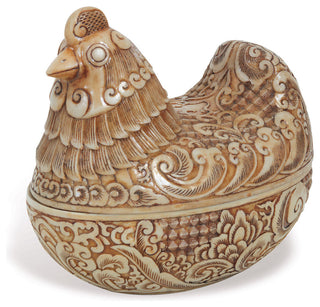Imperial Faux Ivory Hen Box