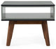 Dark Oak and Shades of Gray Open Rectangle End Table