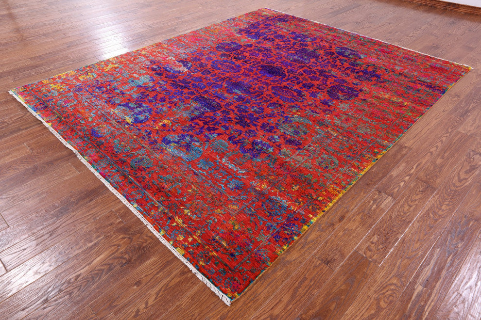 8' 1" X 10' 0" Persian Hand Knotted Wool and Silk Rug Q11851