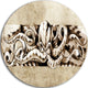 Octopus Sketch In White Shade, Animal Digital Art Round Wall Art, 11"