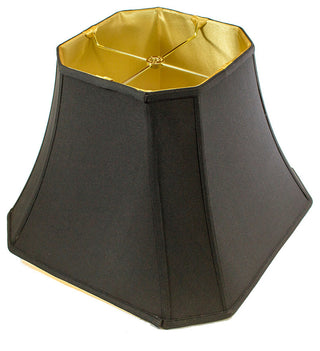 Square Cut Corner Shade Black Fabric/Gold Liner