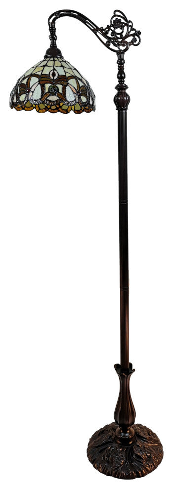 Tiffany Style Oldish Reading Floor Lamp, 62" Tall