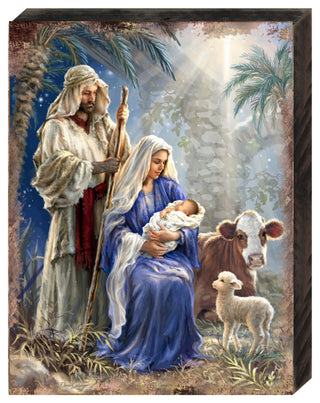 Holy Night Wooden Block, 12 X 9
