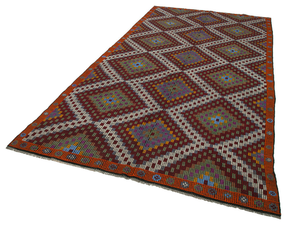 Rug N Carpet - Hand-knotted Turkish 6' 2'' x 11' 7'' Antique Wool Kilim Rug