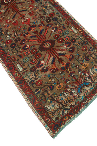 Fine Vintage Distressed Shahnaz Light Brown/Rust Runner, 3'1x13'10