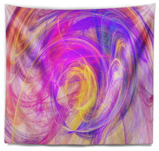 Purple Mystic Psychedelic Texture Abstract Wall Tapestry, 92"x78"