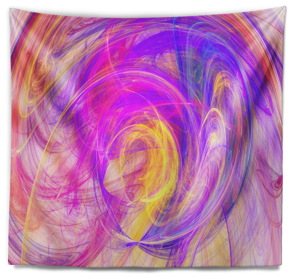 Purple Mystic Psychedelic Texture Abstract Wall Tapestry, 92"x78"