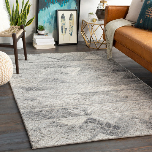 Surya Tahoma TMO-1001 5'x7'6" Rug, Light Gray/White/Black