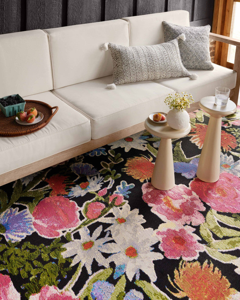 Loloi II Botanical Black/Multi 5'3"x7'8" Area Rug