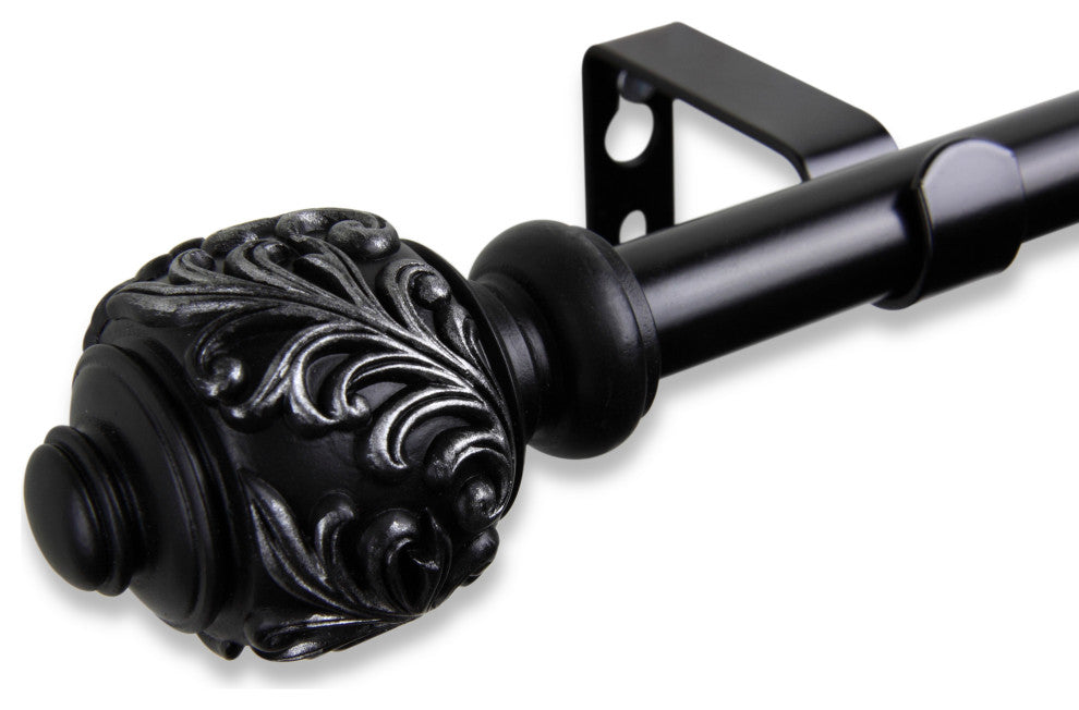 Tilly Curtain Rod, Black, 18-28"