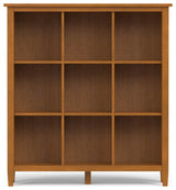 Warm Shaker Solid Wood 9 Cube Storage, Light Golden Brown