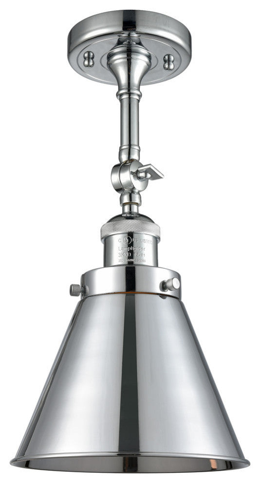 Appalachian 1-Light Semi-Flush Mount, Polished Chrome, Polished Chrome