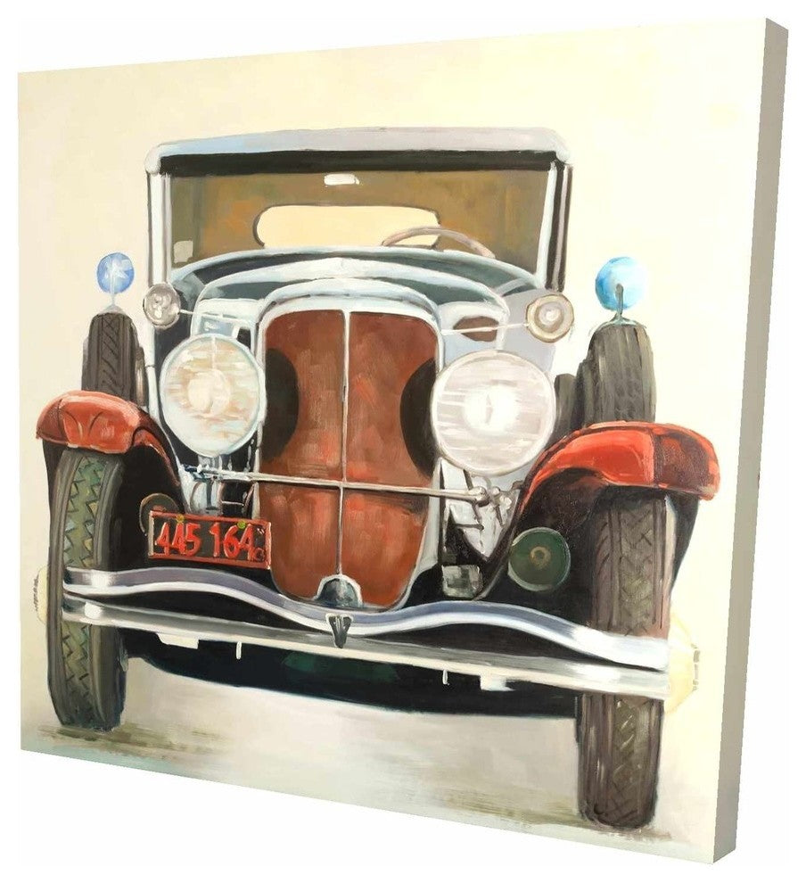 Vintage Luxury Car, Fine Art Gallery Wrapped Canvas, 24"x24"