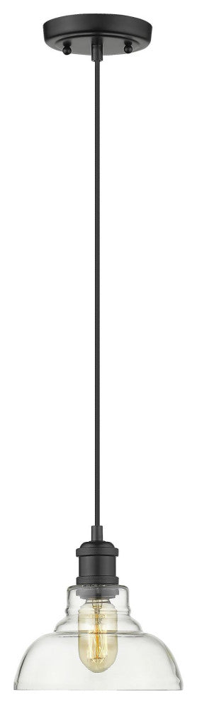 Golden Lighting 0305-S Carver 8"W Mini Pendant - Black