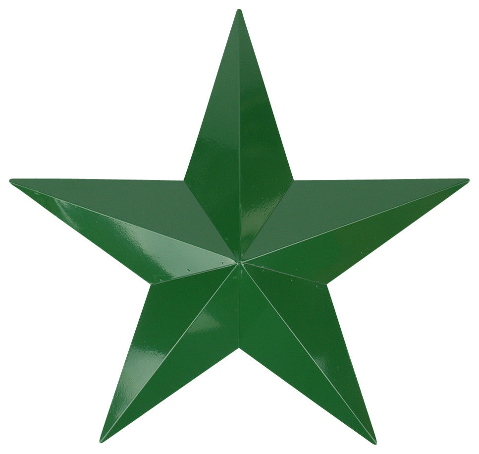 Country Rustic Star Indoor/Outdoor Wall Decoration, Hunter Green, 3'
