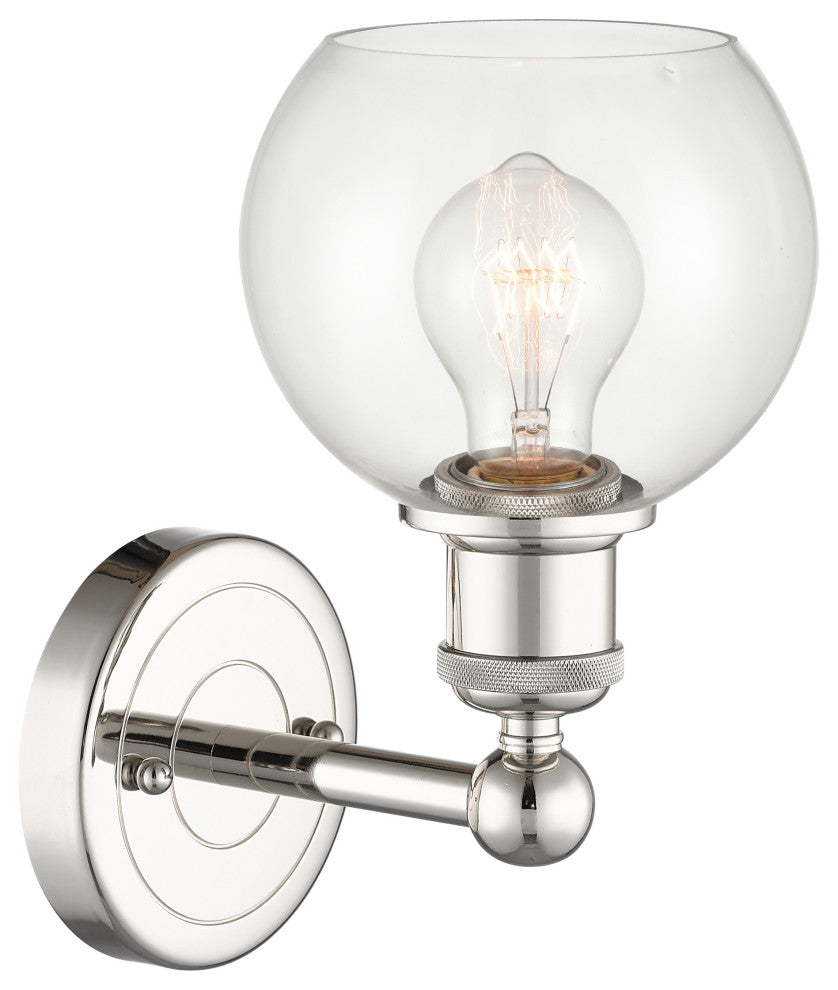 Edison Athens 1-Light 6" Sconce, Polished Nickel, Clear
