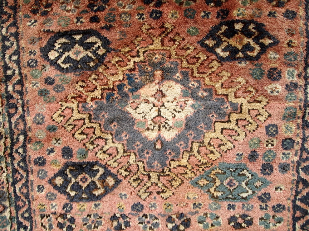 Consigned, Hand Made Antique Persian Kurdish Bag Face 2.6'x3.1', 1930