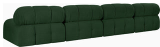 Ames Boucle Fabric Modular Sofa, Green, 4-Piece: 4 Armless Chair