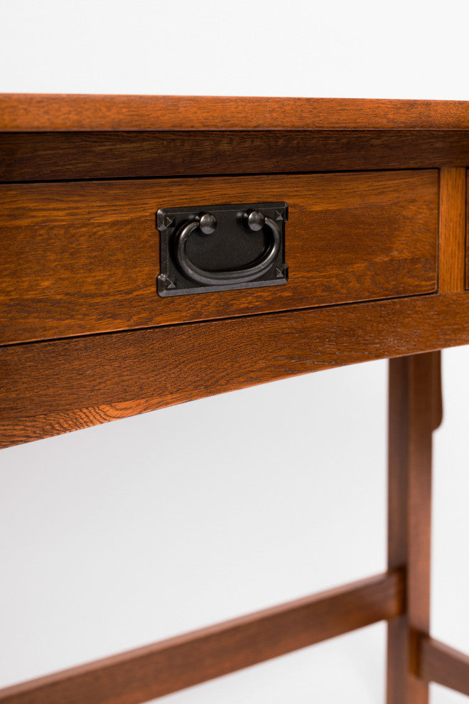 Mission Quarter Sawn Oak Small Desk With 2 Drawers