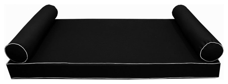 Style5 Twin Contrast Pipe Outdoor Mattress Bolster Slip Cover COMPLETE SET AD109