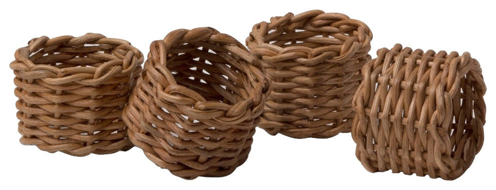 Hampton, Honey Rattan Napkin Rings, Set of 4