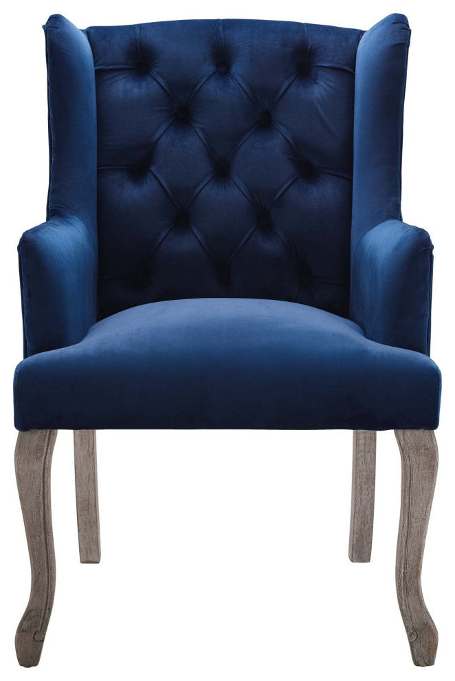 Side Dining Chair, Set of 2, Velvet, Blue Navy, Modern, Cafe Bistro Restaurant