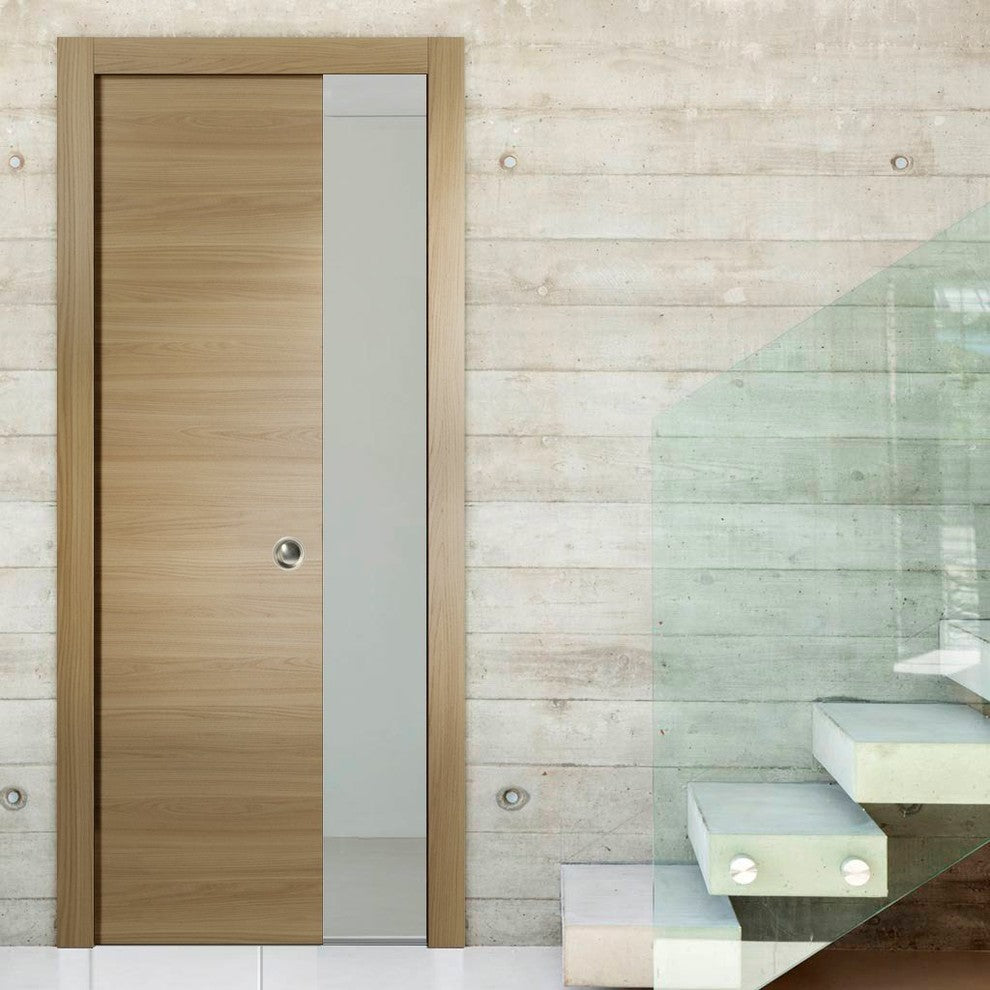 Sliding Pocket Door 18 x 80 & Hardware Frames | Planum 0010 Honey Ash