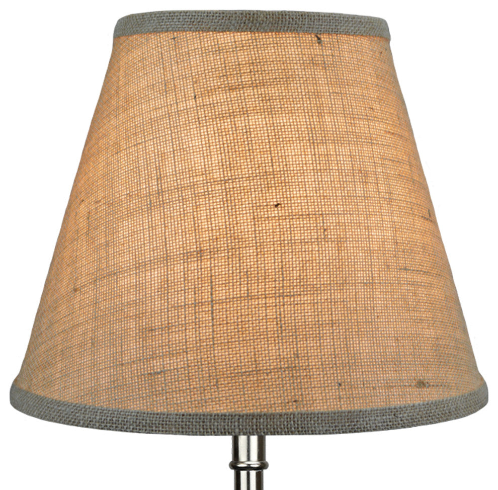 Fenchel Shades 6"x11"x9" Brass Spider Attachment Empire Lamp Shade, Burlap Natur
