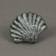 Set of 6 Silver Cast Iron Scallop Sea Shell Drawer Pulls Nautical Cabinet Knobs