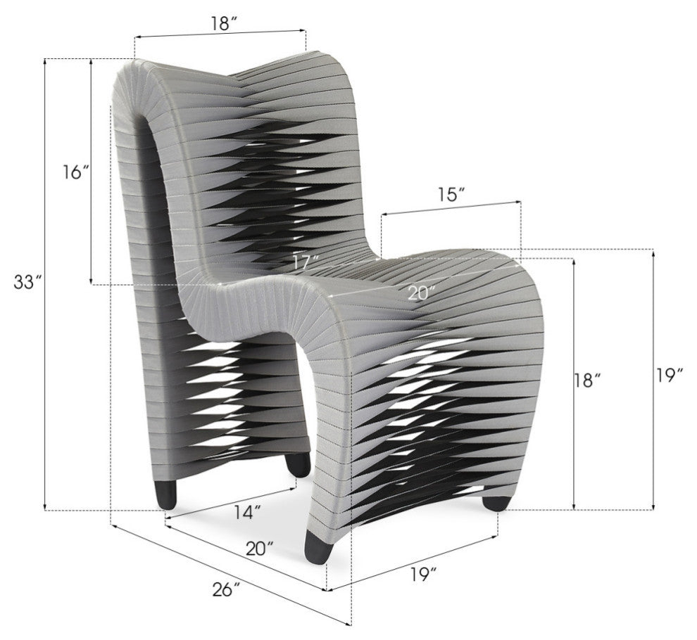 Seat Belt Dining Chair, Gray, Cotton