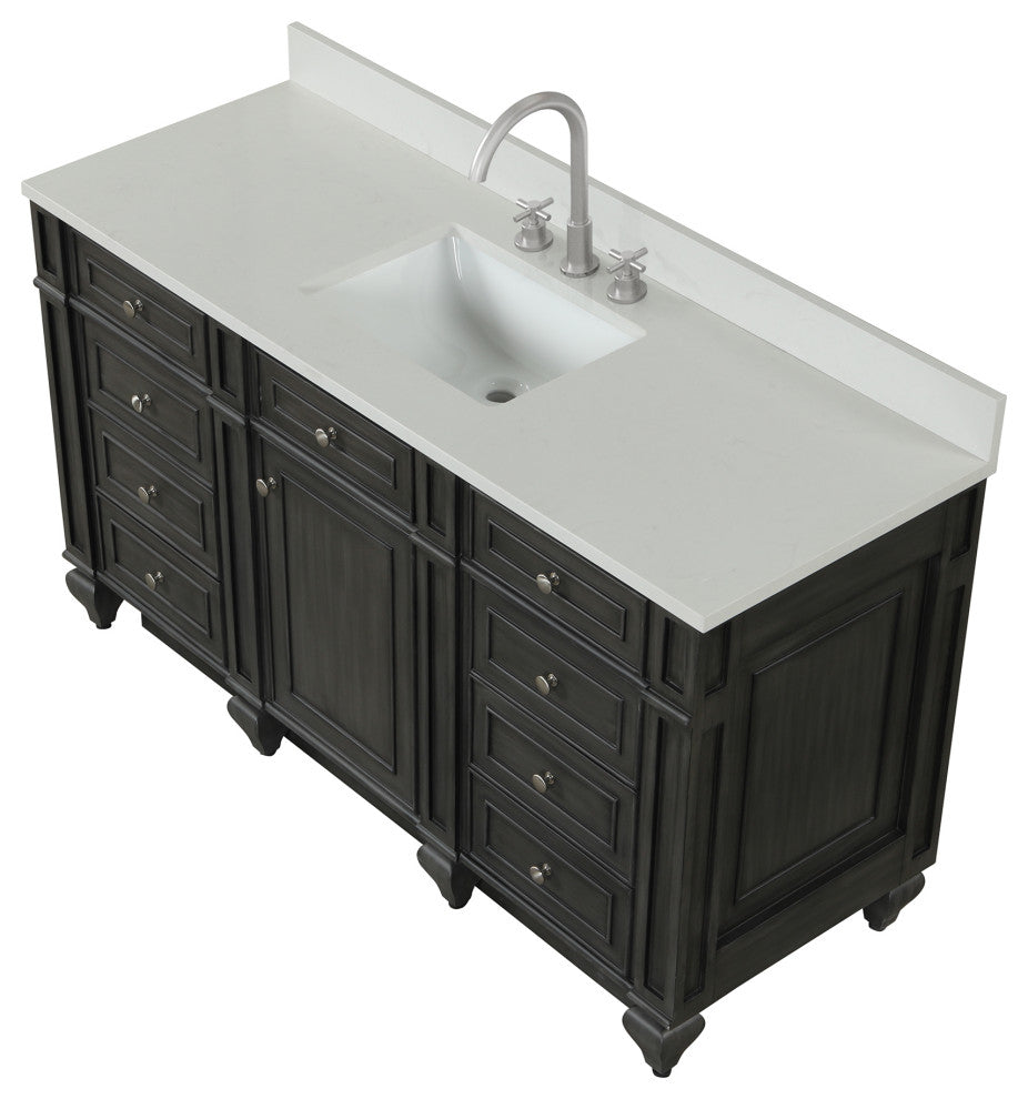 Winston 60" Single Vanity, Gray